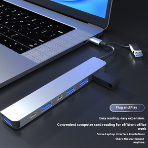 8-in-1デュアルヘッドタイプc Usb3.0 Usb cハブTF/SDカードリーダーポータブル3.5mmヘッドフォンジャック8-1 Usb cハブUsb 2.0 3.0ハブ - Product Image 2