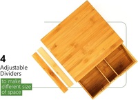 Boîte de rangement rectangulaire en bambou naturel, organisateur de fournitures de bureau multi-usages, conteneur de rangement pour tiroir de cuisine, logo personnalisé