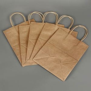 Bolsa de Papel Kraft Gruesa, Bolsa de Mano para Catering, Bolsa de Embalaje para Llevar, Bolsa de Compras de Papel Kraft para Cafetería - Product Image 6