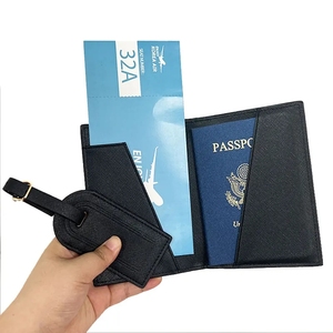 Populaire design PU lederen paspoorthouder hoesje familiereis bagagetag voor cadeauset - Product Image 2