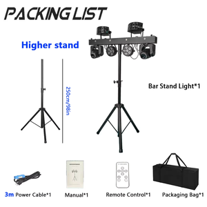 Barra DJ Professionale Portatile con Teste Mobili 2x30W e Fari LED Par 6x5W RGBW 4in1 con Stativo per Illuminazione Scenica - Product Image 6