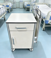 Table de chevet HOCHEY pour patients d'hôpital, avec rangement HPL, pour traitement médical, avec roulettes