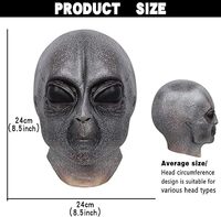 Latex Pleine Tête Halloween Masque Alien Réaliste Masque Ensemble avec Alien Gants Halloween Costumes Cosplay Accessoires pour Halloween