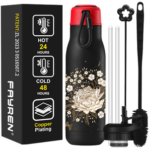 Bình nước thể thao bằng thép không gỉ, cốc giữ nhiệt ngoài trời, bình nước gấp gọn đi cắm trại, bình giữ nhiệt chân không bằng thép không gỉ tùy chỉnh cho xe đạp - Product Image 1