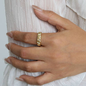 Lujo latón fantasía oro vermeil CZ piedras <span class=keywords><strong>PYRA</strong></span> pavé anillo de diamantes - Product Image 5