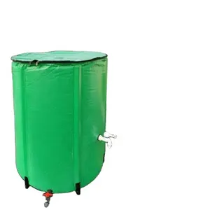 Portable Water Storage Tank Rainwater Tank Barrel Planter Collapsible Rain Barrel On Ground