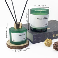 A07M Bougies parfumées à la cire de soja aromatique de luxe de marque privée avec diffuseur de roseaux coffret cadeau pour la décoration intérieure