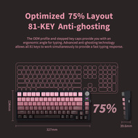 Clavier mécanique RGB personnalisé 75 % avec écran, 81 touches, bouton de volume, hot-swap, RGB, 2.4G, BT, filaire, souris de jeu
