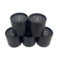 Tube de stockage de carton de papier Kraft noir écologique pour l'emballage cadeau de cylindre personnalisé de nourriture pot de papier étanche à l'humidité