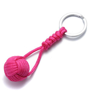 Paracaídas tejido cuerda bola llavero Paracord cordón llavero <span class=keywords><strong>mono</strong></span> puño llaveros al aire libre herramienta de supervivencia joyería - Product Image 5