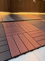 Dalles de terrasse en composite bois-plastique (WPC) 3D gaufrées, à emboîtement, pour extérieur, imperméables, antidérapantes, faciles à installer