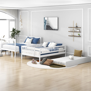 <span class=keywords><strong>Lit</strong></span> superposé moderne en bois massif avec <span class=keywords><strong>lit</strong></span> <span class=keywords><strong>gigogne</strong></span> et escalier de rangement pour chambre de garçons et de filles - Product Image 3