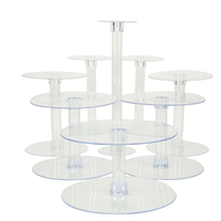 Ensemble de supports à gâteaux en acrylique transparent à 8 niveaux, présentoir à cupcakes, socle à desserts pour mariage, fête d'anniversaire