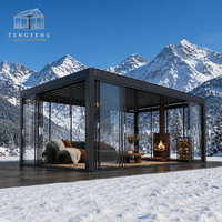 Pergola bioclimatique de luxe en alliage d'aluminium imperméable avec structure thermolaquée et certifiée CE pour extérieur, jardin et terrasse