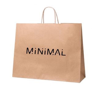 Bolsa de Compras Promocional Ecológica de Papel Kraft Reciclado con Asa de Transporte, Bolsa Deportiva Sostenible con Cordón para Llevar - Product Image 5