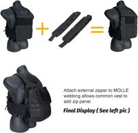 Vtape SPORTS Kit de sangle à fermeture éclair MOLLE en polyester à séchage rapide pour panneau dorsal SPORT avec fixation pour gilet extensible CPC JPC AVS auto-agrippante