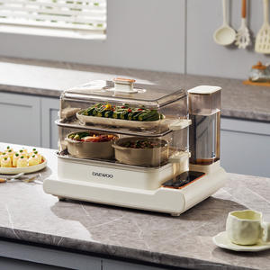 Vaporera Eléctrica Daewoo de 10L, Doble Capa, Control Digital, Multifuncional, Olla de Vapor Doméstica con Tapa de Vidrio Templado - Product Image 1