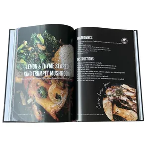 사용자 정의 요리 책 하이 퀄리티 조리법 바인더 메뉴 인쇄 유행 디자인 오프셋 인쇄 책 OEM 필름 라미네이션 소프트 커버