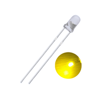 Ampoule LED jaune 3mm 1000-1200mcd Diodes 585-595nm broche courte lentille claire ronde 30deg 3MM ampoule LED