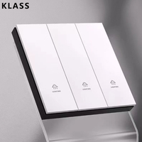 KLASS Système d'automatisation intelligent Maison intelligente Hôtel Interrupteur mural Aluminium brossé 8 boutons poussoirs Panneau gris Tuya Smart Switch 10 pouces