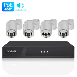 Loosafe H.265X 5MP 4 Camera Full Hd Surround View Monitoring Poe Camera Systeem Set