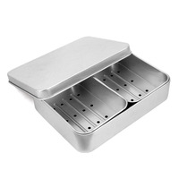Boîte à savon rectangulaire en aluminium, boîte à savon vide, bocaux en aluminium, pots à cosmétiques, boîtes en métal, emballage