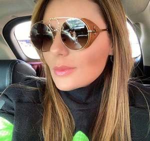 Gafas de Sol Circulares de Metal Estilo Punk Vintage 2019 con Protección Lateral de Cuero, Gafas de Sol Steampunk, Oculos De Sol - Product Image 4