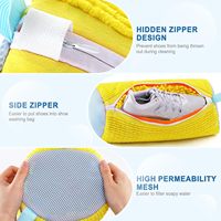 2024 nouveau Design épaississement fermeture éclair lavable Chenille Polyester Sneaker Machine à laver lavage de chaussures blanchisserie sac de nettoyage
