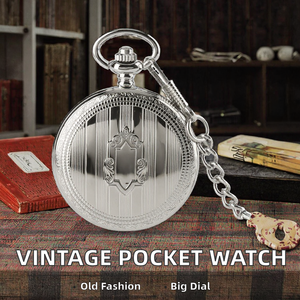 Montre de poche <span class=keywords><strong>Elodie</strong></span> Antique en alliage doré et argenté, grand format, avec bracelet, style rétro, à quartz, cadeau, vente chaude - Product Image 2