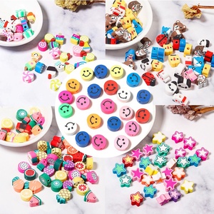 Wholesale Flat Round Polymer <b>Clay</b> <b>Beads</b> 10mm Animal Fruit Candy Flower Polymer <b>Clay</b> <b>Beads</b> for DIY Mobile Chain and Bracelet - Product Image 1