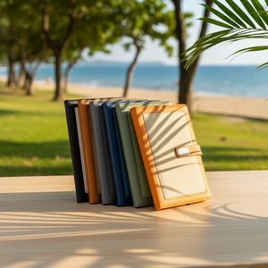 Nuevo Cuaderno de Lujo Promocional para Regalo, Diario Personalizado de Negocios, Libreta de Cuero PU Azul, Set de Regalo Corporativo con Bolígrafo - Product Image 1