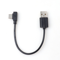 Câble USB-A vers Type-C à angle droit 3A à charge rapide avec conducteurs en cuivre pur et gaine en PVC pour ordinateur et appareil photo