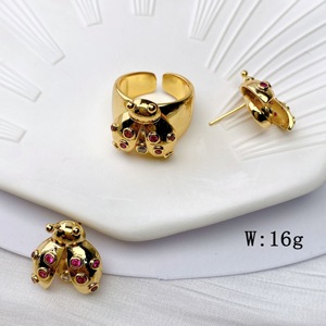 LS-B7478 personalità insetto moda orecchino colorato zircone <span class=keywords><strong>coccinella</strong></span> <span class=keywords><strong>orecchini</strong></span> di lusso in oro per le donne - Product Image 5