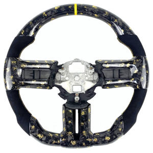Volante Deportivo Personalizado Kryvex para <span class=keywords><strong>Mustang</strong></span> 2010-2014, en Cuero, con 3 Radios, de Fibra de Carbono y Aleación - Product Image 1