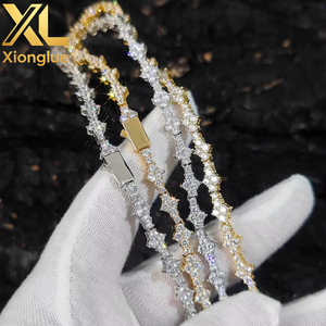 Manufacture Custom Design Fine Luxury Other Star Zircon 6mm Plated <b>Tennis</b> <b>Chain</b> Bracelet Women's & Men's Hip Hop Claw Setting - Product Image 3