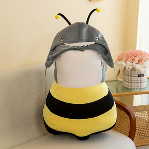 Muñeco de Peluche de Tiburón Abeja de Algodón PP Bordado, Juguete Reconfortante, Disfraz Creativo <span class=keywords><strong>para</strong></span> Niños y Adultos, Popular entre Celebridades de Internet - Product Image 1