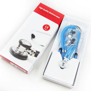 Estetoscopio Médico Multifuncional Clínico de Doble Cabeza con Cabeza Plateada y Gancho para la Oreja - Product Image 1