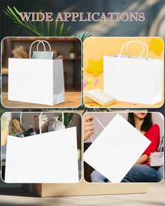 Bolsas de Papel Kraft Desechables, Reciclables y Ecológicas para Panadería, Personalizadas al por Mayor, con Asas Planas para Comida para Llevar - Product Image 5
