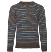 Pull en maille jacquard à col rond classique polyvalent pour homme, manches longues, hiver, décontracté, avec logo frontal ODM