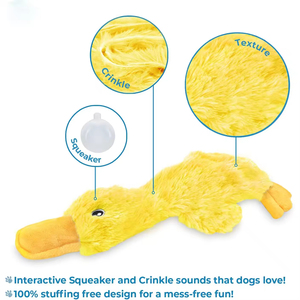 KinPet <span class=keywords><strong>Best</strong></span>-seller Peluche pour animaux de compagnie Jouet à poil long Canard grinçant pour chiens Jouet de dentition et de nettoyage dentaire de grande taille
