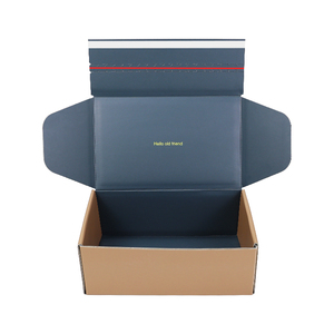 Boîte d'emballage pour le commerce électronique avec logo personnalisé, boîtes en carton ondulé recyclé, bande de déchirure à fermeture éclair, boîte d'expédition par courrier - Product Image 6