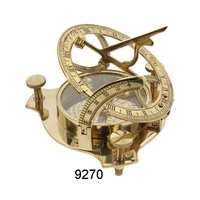 Kompas Sundial kuningan berlapis nikel antik Model bahari buatan tangan harga rendah pemasok logam ukir cetak Logo kustom