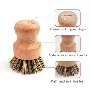 Vendita calda naturale piatto da cucina spazzola per lavare faggio in legno rotonda in setola <span class=keywords><strong>Sisal</strong></span> spazzola per la pulizia del piatto - Product Image 3