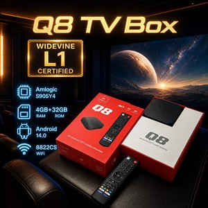 Reproductor Multimedia Inteligente Q8 Android 14 S905Y4 4GB 32GB 4K BT5.0 DRM Widevine L1 1pc MOQ Logotipo Personalizado Gestión CMS OEM ODM Caja de Fábrica - Product Image 2