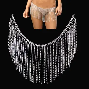 Wholesale Sexy Rhinestone Metal Waist Body Chain Jewelry Dress For Woman