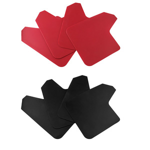 Garde-boue en plastique rouge et noir pour camionnettes, SUV, fourgonnettes, 384 mm x 292 mm, avec installation par ruban adhésif de 3 m - Product Image 2