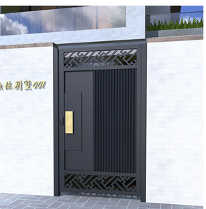 <span class=keywords><strong>Portail</strong></span> de cour en aluminium personnalisable avec finition noire thermolaquée <span class=keywords><strong>et</strong></span> passage piéton <span class=keywords><strong>intégré</strong></span> - Product Image 6