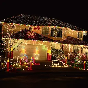 屋外装飾LEDライト8モードクリスマスツリーヤードパティオ結婚披露宴クリスマスグリーンストリングライト用トゥインクルフェアリー照明