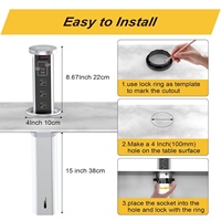 Drahtloses Laden Automatische Popup-Steckdose für Arbeits platte mit USB C PD 20W /US-Leistung Hydraulische Küche Pop-Up-Hub buchse