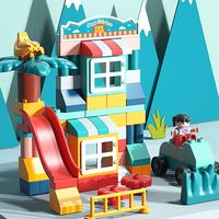 Juguete Educativo de Bloques de Construcción de Piezas Grandes para Niños de 1 a 6 Años, Tema de Edificios Modernos para Jardín de Infancia, ABS